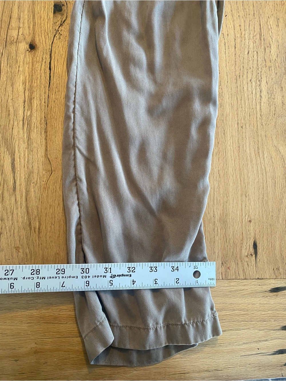 Cynthia Rowley Women's Taupe Drawstring Linen Relaxed Pants Large - Picture 6 of 7